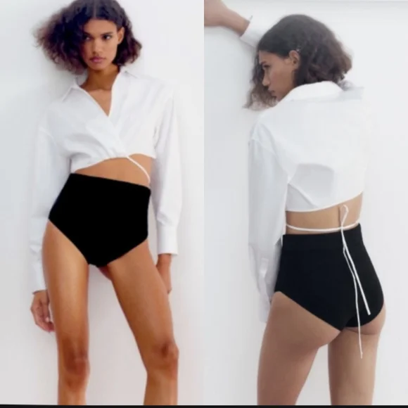 Zara Surplice Cropped Shirt - Picture 8 of 8